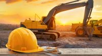 yellow hard hat construction site